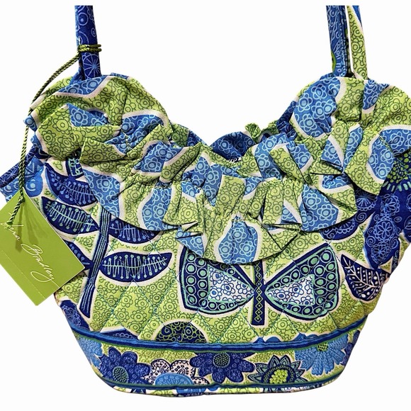 Vera Bradley Lily Doodle Daisy Ruffled Mini Purse Y2K Retired Print 2012 New - Picture 8 of 16